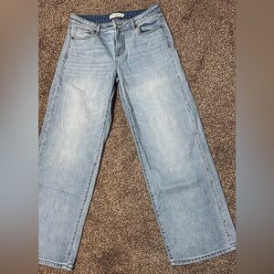 Women's Light Blue Wide Leg Jeans with Stud Detail